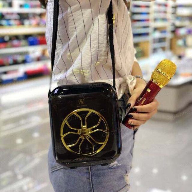 Loa hát karaoke YS A20 tặng kèm mic không dây.