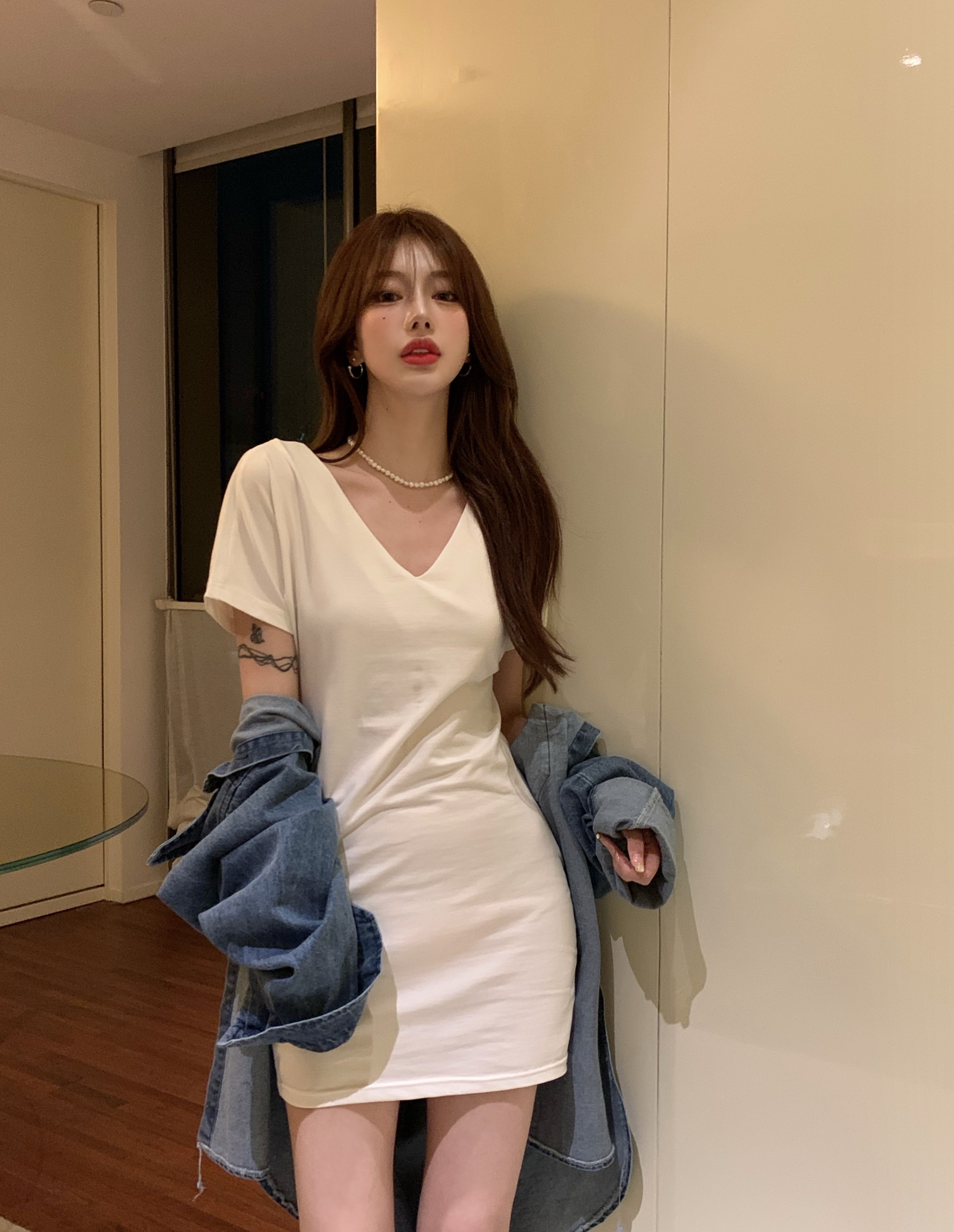 Đầm Chữ A Cổ Chữ V Thiết Kế Đơn Giản Phong Cách Hàn Quốc | BigBuy360 - bigbuy360.vn