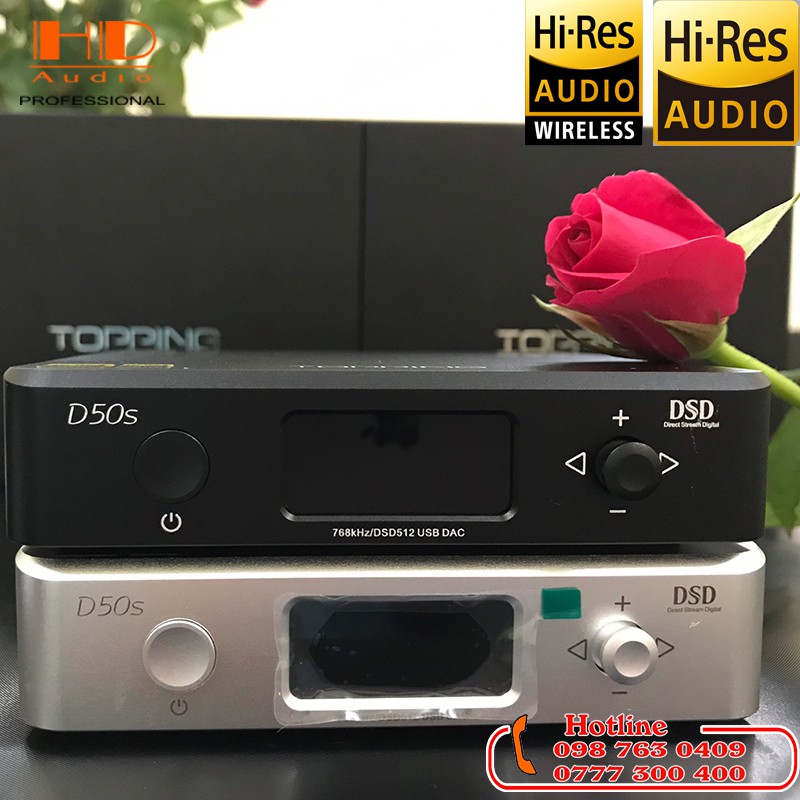 GIẢI MÃ TOPPING D50S- Bộ Giải Mã Âm Thanh DSD512 OCM 768khz,32bit
