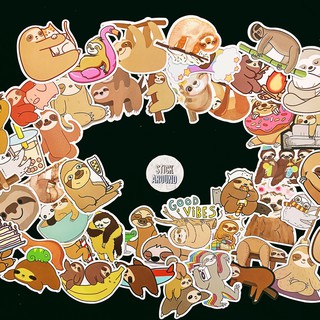 50 sticker SLOTH con lười cute, hình dán decal nhám dán laptop, điện thoại... từ stickaroundvn