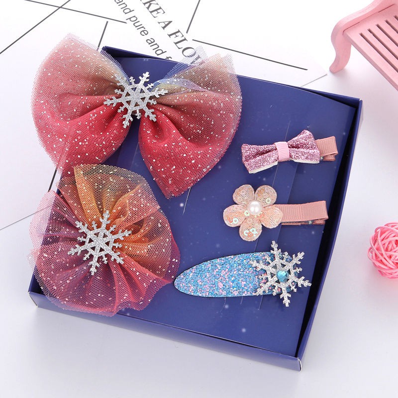 Set 5 Kẹp Tóc Nhiều Kiểu Dáng Tùy Chọn Xinh Xắn Đáng Yêu Cho Bé Gái