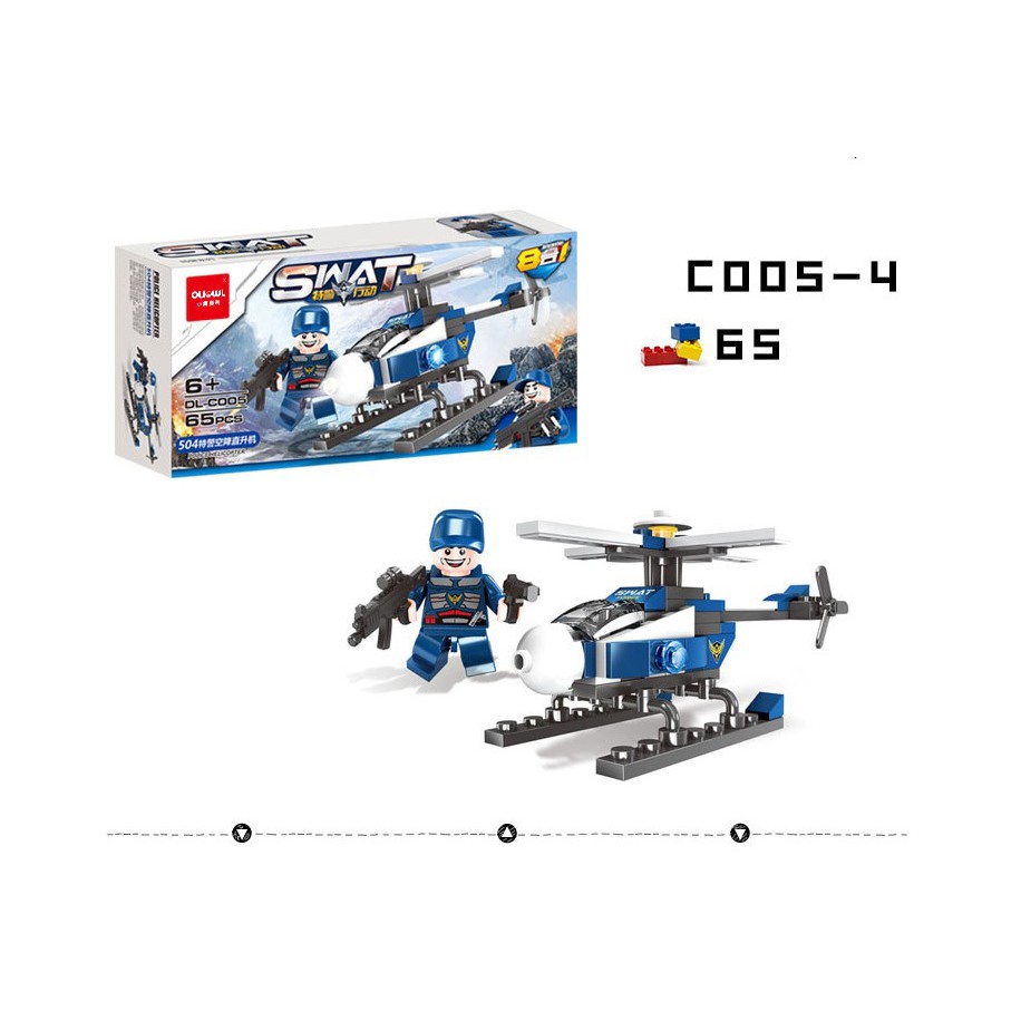 Đồ Chơi Lego Swat Cảnh Sát Mô Hình Ô Tô, Xe Tăng, Máy Bay, Tàu Ngầm, Tàu Chiến DLC005 - ToyF