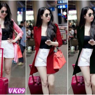 Áo khoác blazer form dài giống ngọc trinh