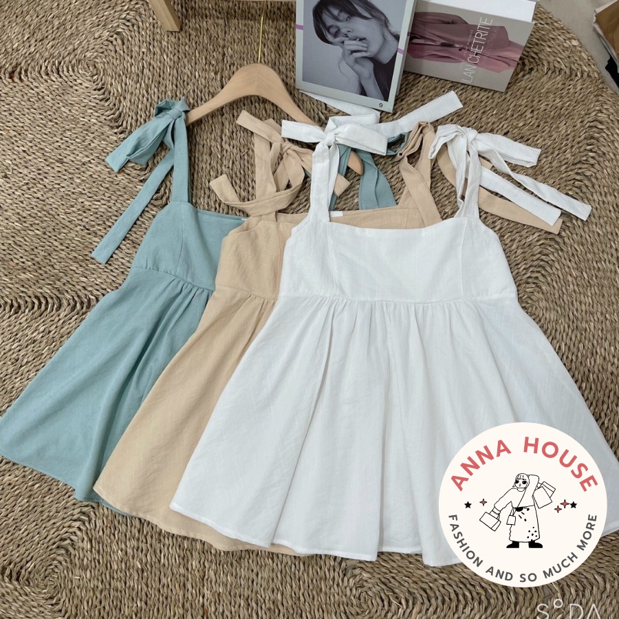 Set đồ nữ áo 2 dây kẻ caro buộc nơ vai kèm quần đùi ngắn, bộ đồ nữ Áo 2 dây babydoll và quần short nữ chất đũi xốp