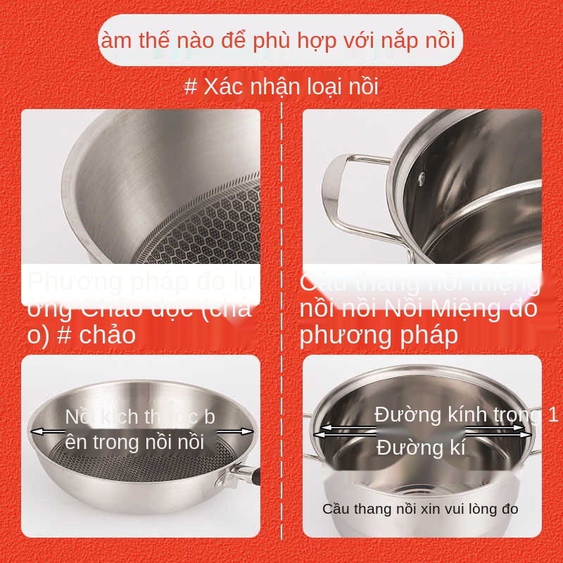 General Supor nắp kính cường lực trong suốt có thể đứng 26 28 30 32 34CM nắp nồi canh có chảo gia đình