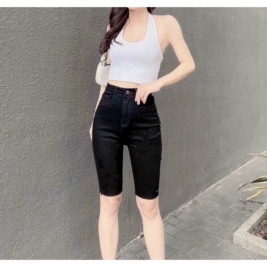 Quần ngố trắng jeans co giãn ôm dáng QJ103