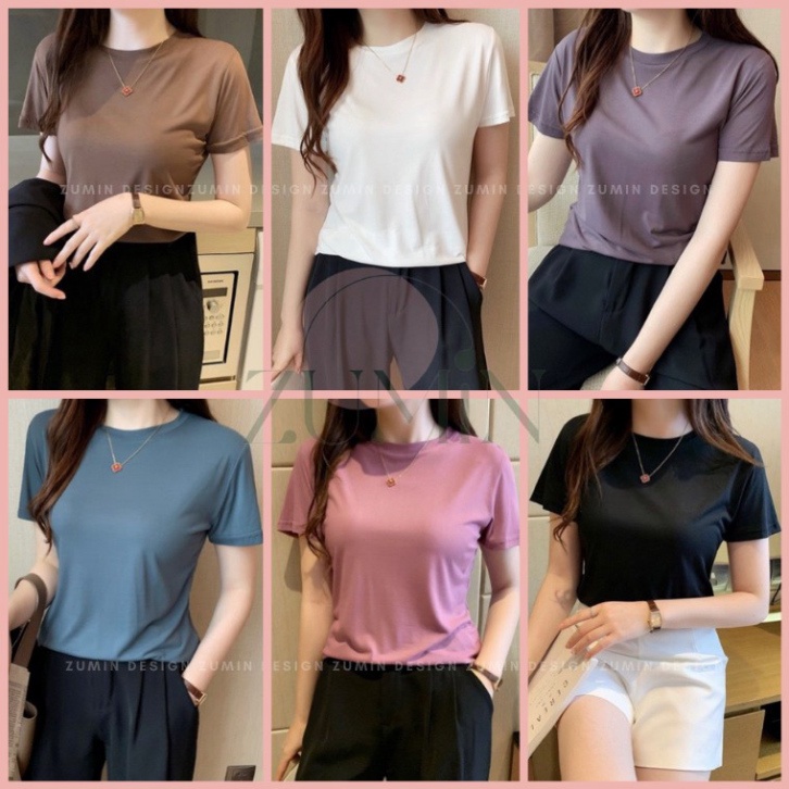 Áo phông cotton, Áo thun trơn cổ tròn chất liệu cotton 100% 6 màu basic trẻ trung | BigBuy360 - bigbuy360.vn