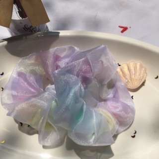 Cột tóc Scrunchies mẫu mix cầu vòng lưới