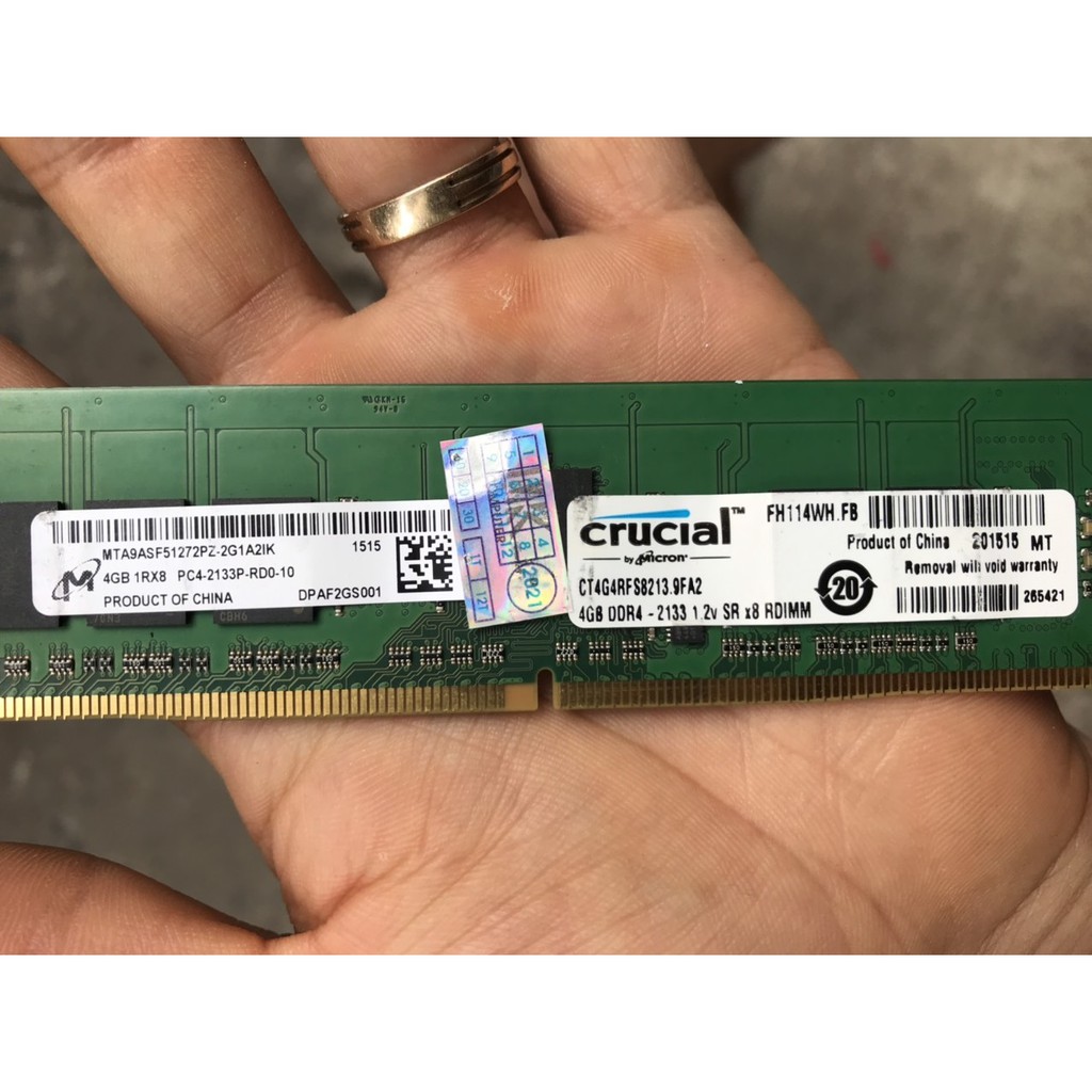 ram cho máy tính bàn crucial micron ecc reg ddr4 4gb 2133 17000 bus pc4 decktop PC ECC RDIMM Registered lp