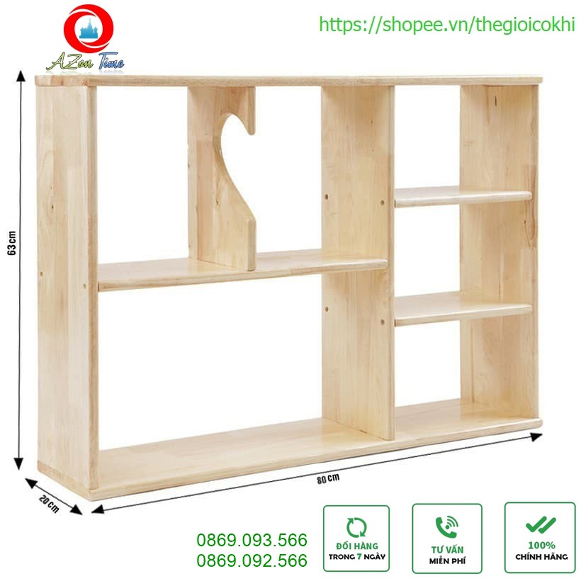 🌟 Kệ Sách Treo Tường (SALE SẬP SÀN) Rộng 80cm Gỗ Tự Nhiên Chắc Chắn, Bền Bỉ - Azonshop🌟