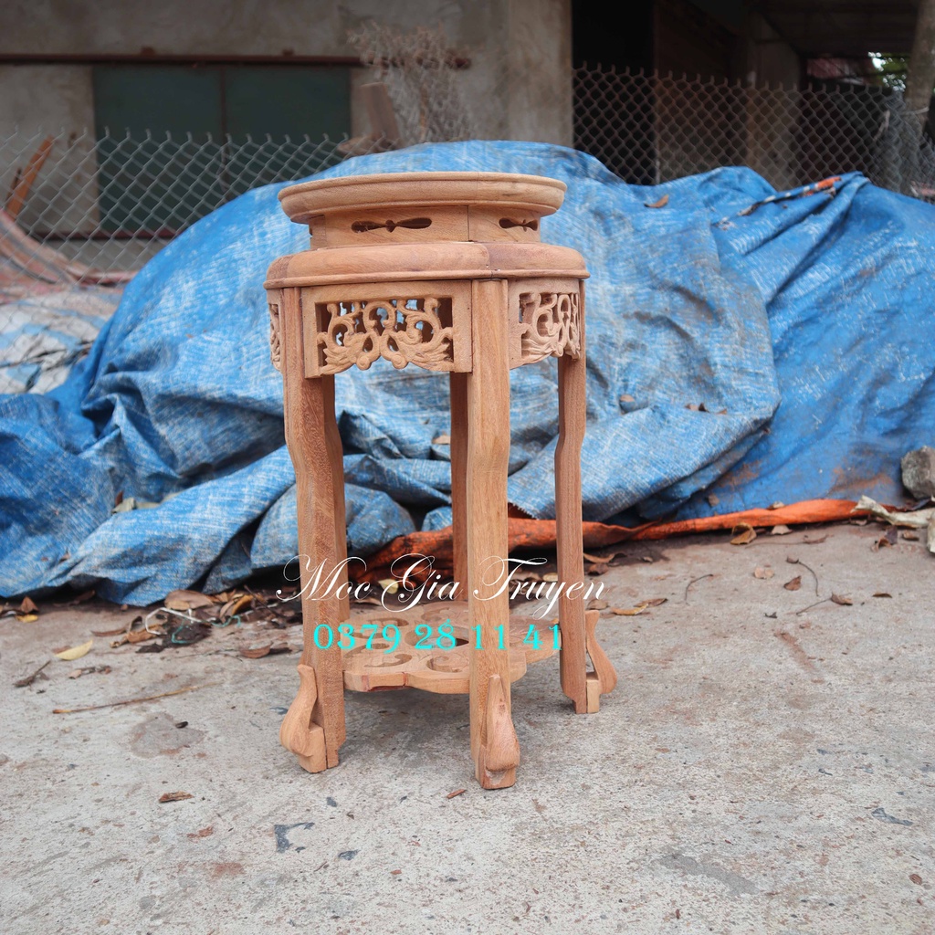 Đế tròn kê đồ phòng khách giá rẻ gỗ giác mặt 30cm