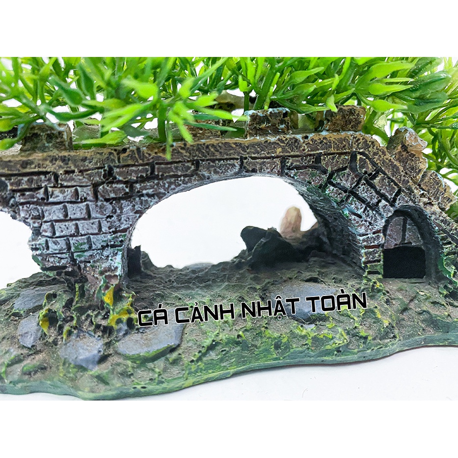 TIỂU CẢNH CẦU TRANG TRÍ HỒ CÁ NON BỘ 15X4X8CM