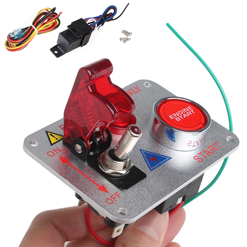 Bảng Công Tắc Khởi Động Xe Hơi Có Đèn LED Đỏ 12V