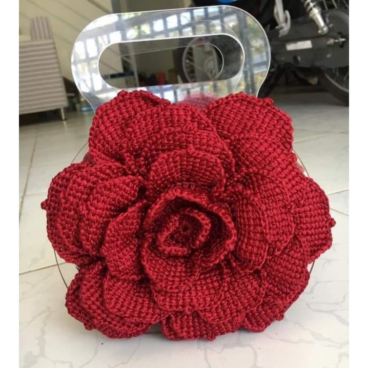 Quai xách meca túi hoa hồng