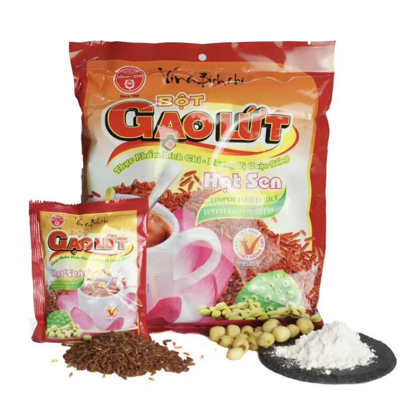 Bột gạo lứt hạt sen Bích Chi (10 túi x 35gr)