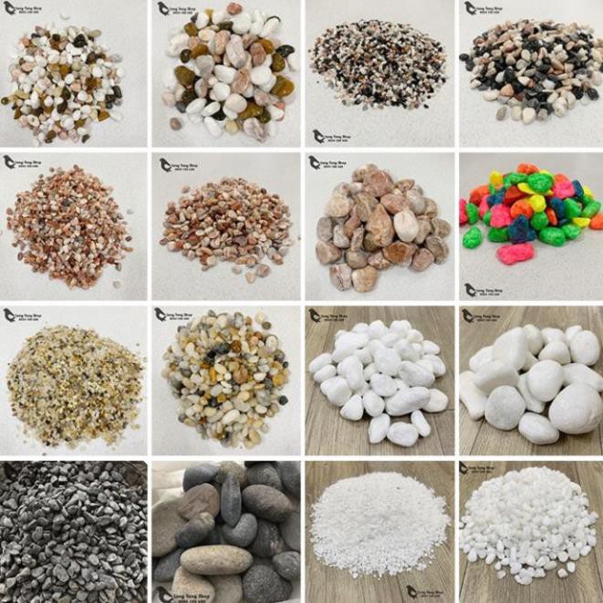 [ Nhiều Màu - Nhiều Size ] Đá Sỏi Trang Trí Sân Vườn , Hồ Cá ( Chọn Màu )