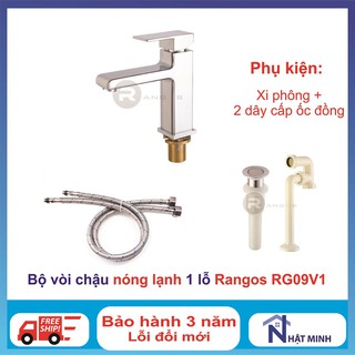 Bộ vòi chậu 1 lỗ, vòi lavabo cao cấp rangos rg-09v1