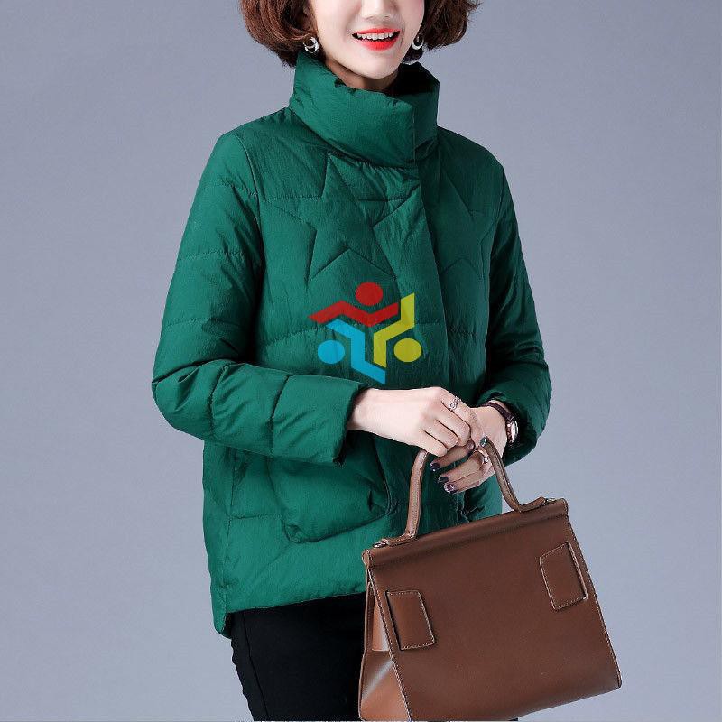 Áo khoác phao cotton dáng ngắn thời trang thu đông cho phụ nữ trung niên 2021