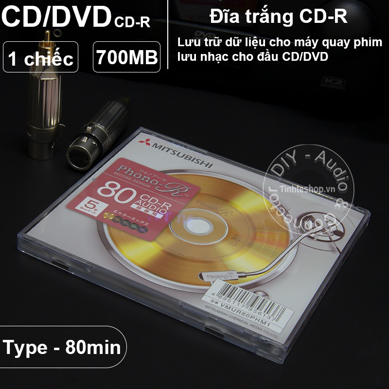 Đĩa CD Phono 700Mbps Misubitshi type-80 Model - VMUR80PHM1 - 1 chiếc (đổi qua Verbatim)