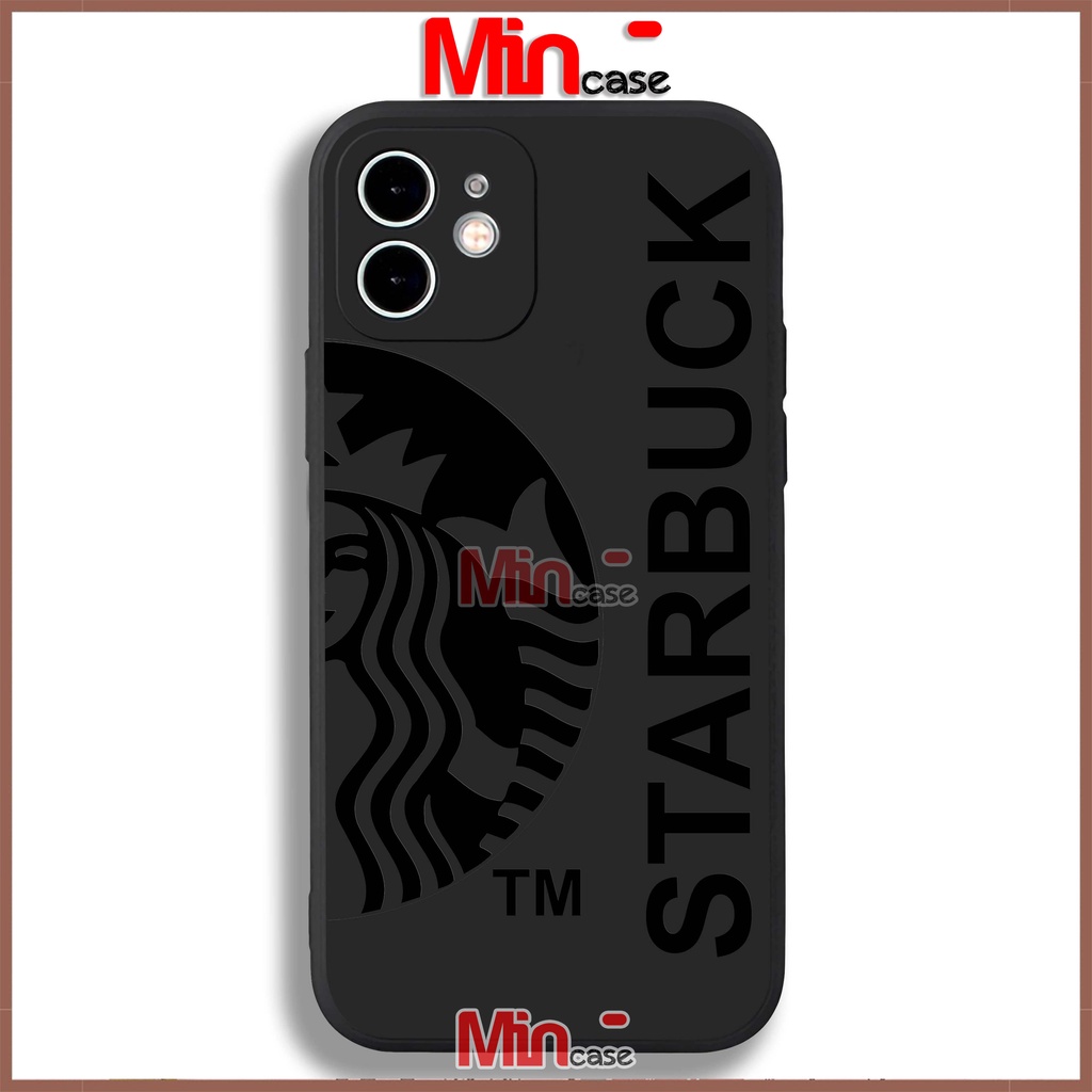 Ốp lưng iPhone starbucks cạnh viền vuông silicon mềm dẻo cho iphone 6/6s/7/8/X/XS/XR/11/12/13 Pro Plus Max dễ thương