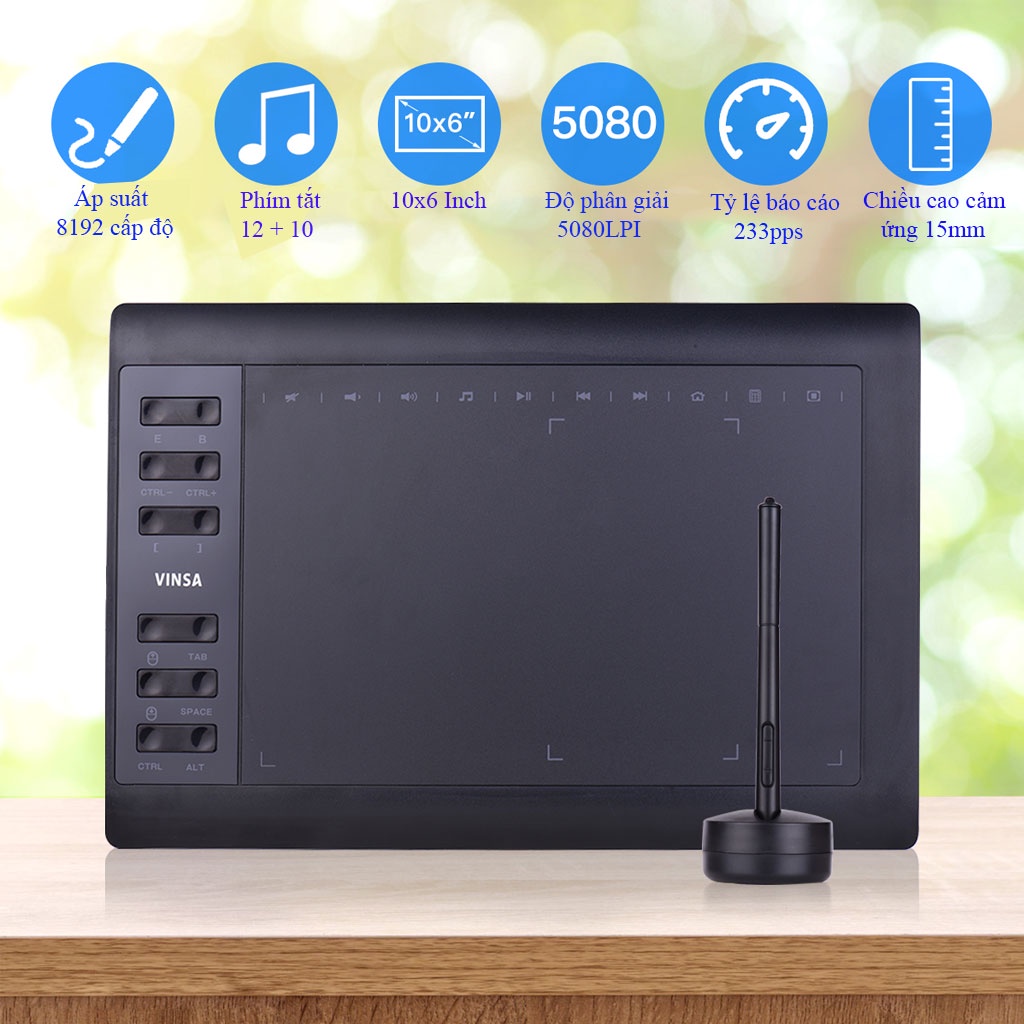 Bảng Điện Tử VINSA 1060Plus 2021 Cam Kết Chính Hãng  Bản Quốc Tế Nâng Cấp So Với Gaomon 1060