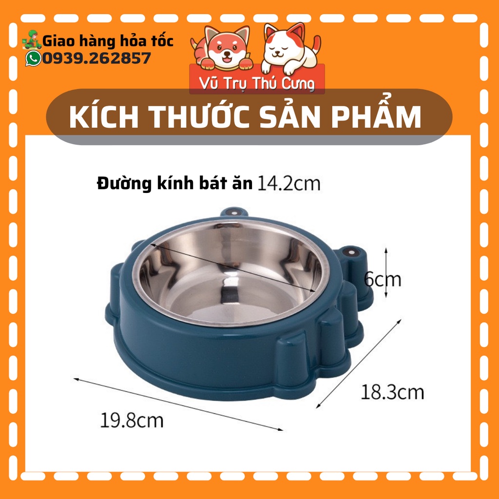 Bát ăn đơn cho thú cưng hình ếch dễ thương, Khay đựng thức ăn cho chó mèo giá rẻ