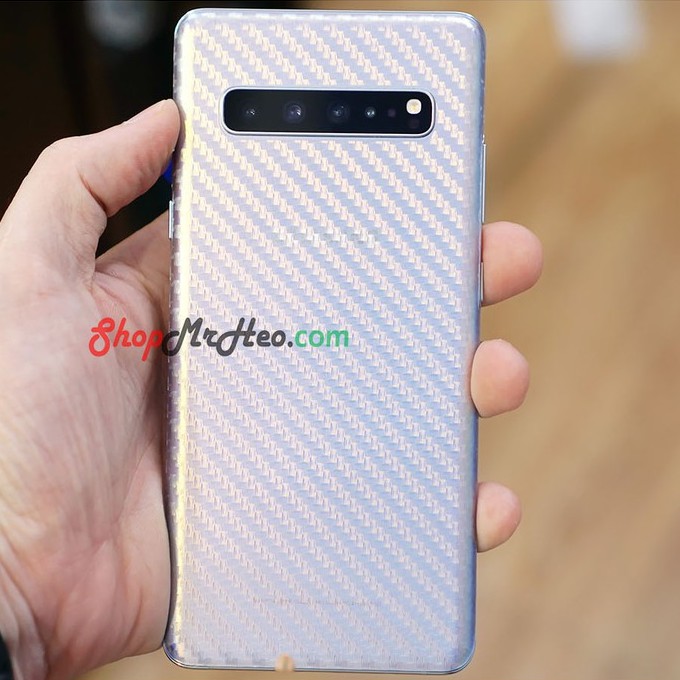 Skin Dán Mặt Sau Lưng Vân 3D Samsung Galaxy S10e - S10 - S10 Plus - S10 5G - Carbon, Nhám, Hình hộp, Vân Da