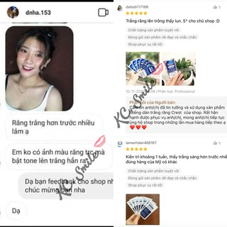 Combo Miếng dán trắng răng Crest Professional + Kem đánh răng Crest 3D (7 ngày)
