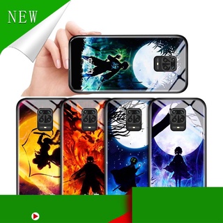 [Hàng Hot ] Ốp điện thoại mặt kính cường lực in hình anime cho Demon Slayer cho Xiaomi Redmi Note 9T 9 9S 6 7 8 Pro S2