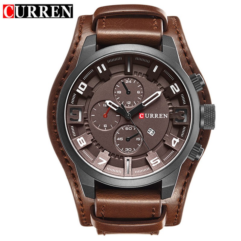 Kegllect Đồng Hồ Quartz Điện Tử Dây Da Nhãn Hiệu Curren 8225