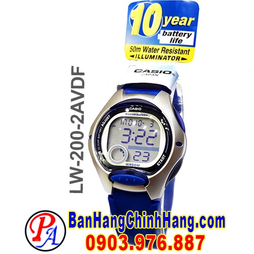 Đồng Hồ Casio Nữ Dây Nhựa Điện Tử LW-200-2AVDF
