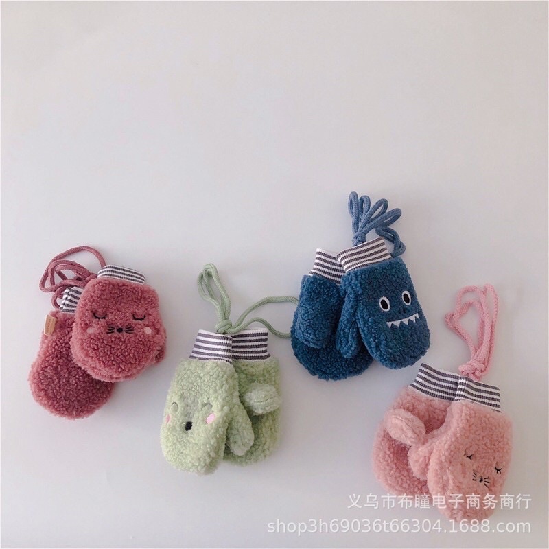 Găng tay len ấm áp dành cho bé trai bé gái 1-4 tuổi mùa đông mã T16