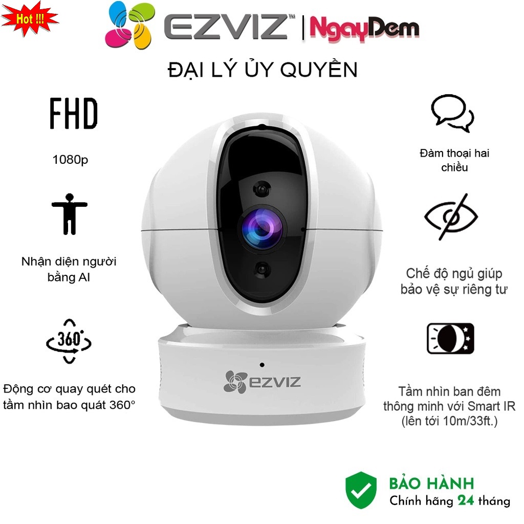 Camera không dây Wifi EZVIS C6CN 2.0Mp (CV246 1080P Full HD) - Hàng Chính Hãng