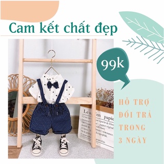 Set công tử sơ mi quần yếm bé trai hàng loại 1