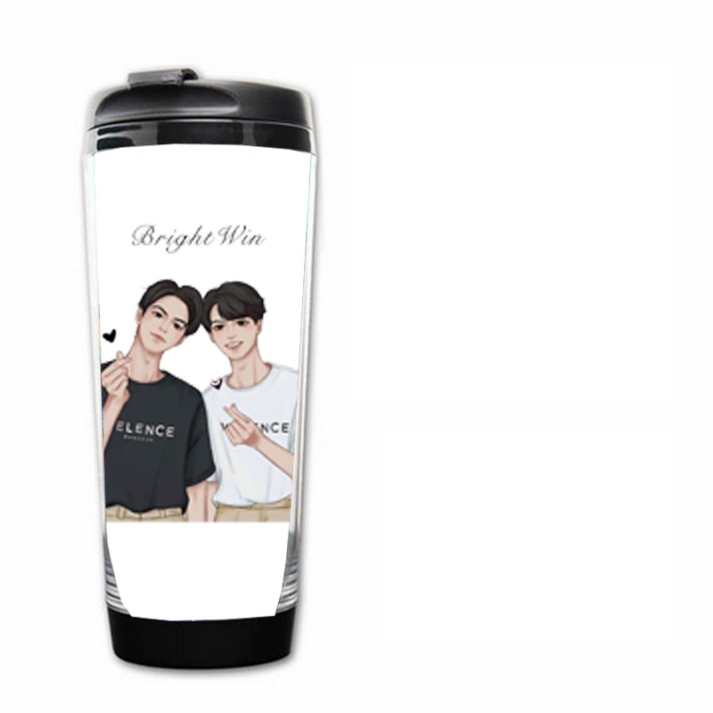 Bình nhựa đựng nước in hình BRIGHTWIN 2gether BL Thái Lan anime chibi xinh xắn độc đáo