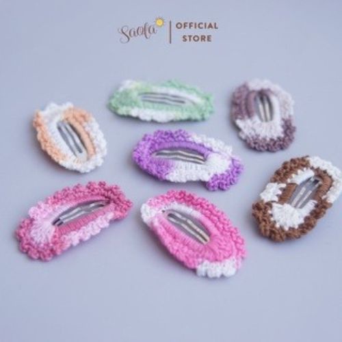 Kẹp tóc Mái Đan Len Handmade Phối Màu Cho Bé Phong Cách Hàn Quốc Xinh Xắn SAOLA KIDS CLOTHING HP012