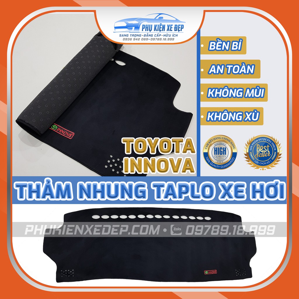 Thảm taplo ô tô lông cừu HÀNG LOẠI I xe TOYOTA INNOVA có 3 lớp chống trượt