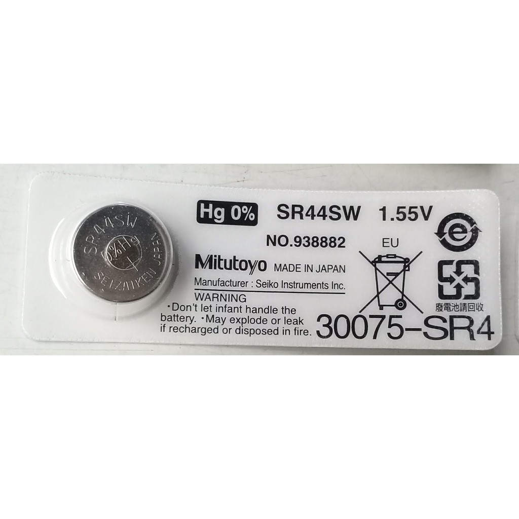 Pin Dùng Cho Thước Cặp, Panme Sr44Sw 1.55V Mitutoyo/ Battery Sr44Sw 1.55V Mitutoyo