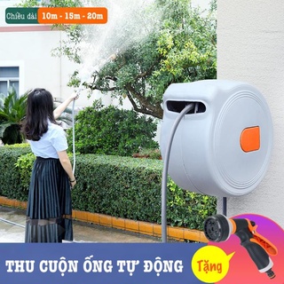 Bộ vòi tưới cây, rửa xe Lionking. Bao gồm rulo cuộn ống nước tự động 10 - 30m