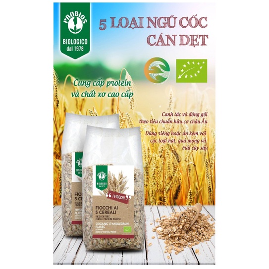 Ngũ Cốc 5 Loại Hạt Hữu Cơ Cán Dẹp ProBios - 500gr | BigBuy360 - bigbuy360.vn