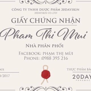 THỨC UỐNG ĐẸP DA 20DAY SKIN ( CHUẨN CTY _ SAI ĐỀN 1 TỶ)