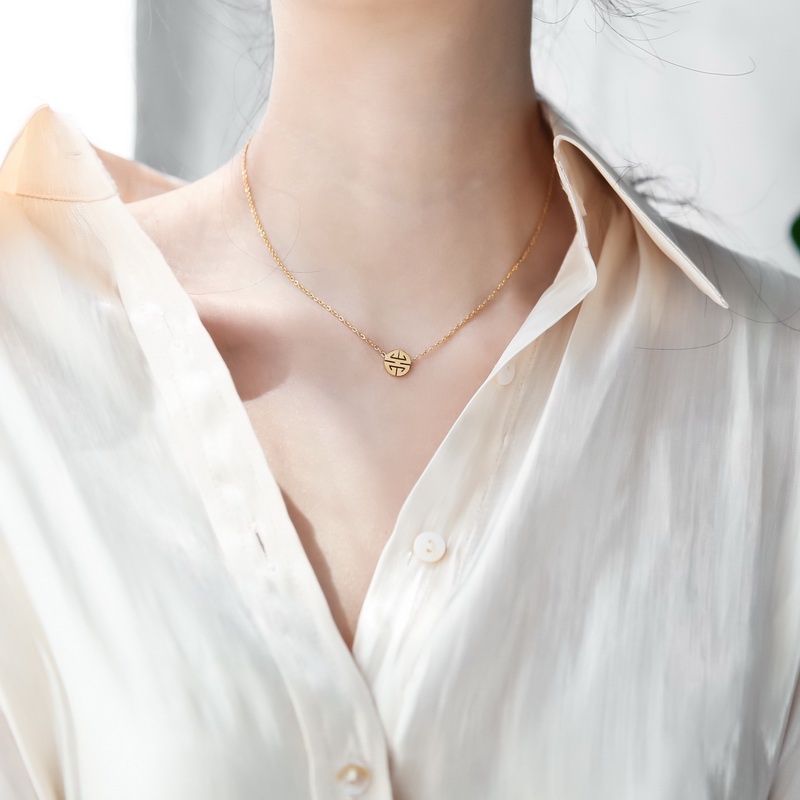 Vòng cổ Thép Titan Màu Sắc Độc Đáo Phong Cách Trung Hoa