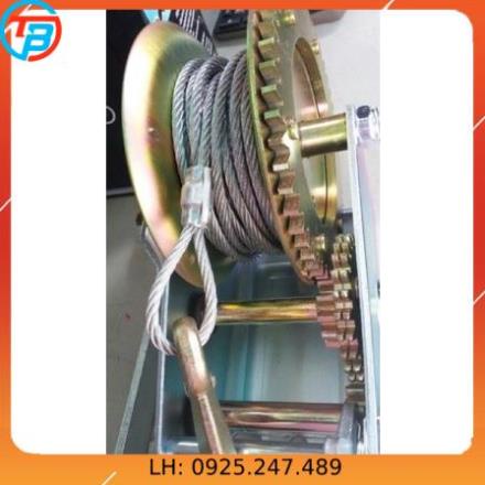 Tời Quay Tay 450kg đến 1 tấn cáp thép Thái Bình Vina