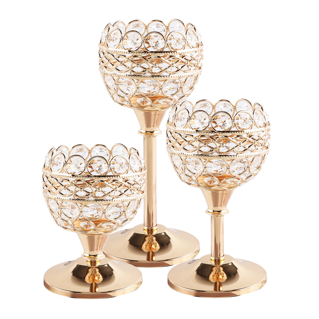 Chân Nến Pha Lê Bằng Sắt Kiểu Dáng Sang Trọng