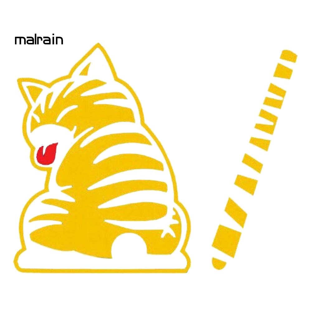 Miếng Dán Trang Trí Kính Chắn Gió Xe Hơi Họa Tiết Hoạt Hình Chú Mèo Lắc Đuôi Đáng Yêu