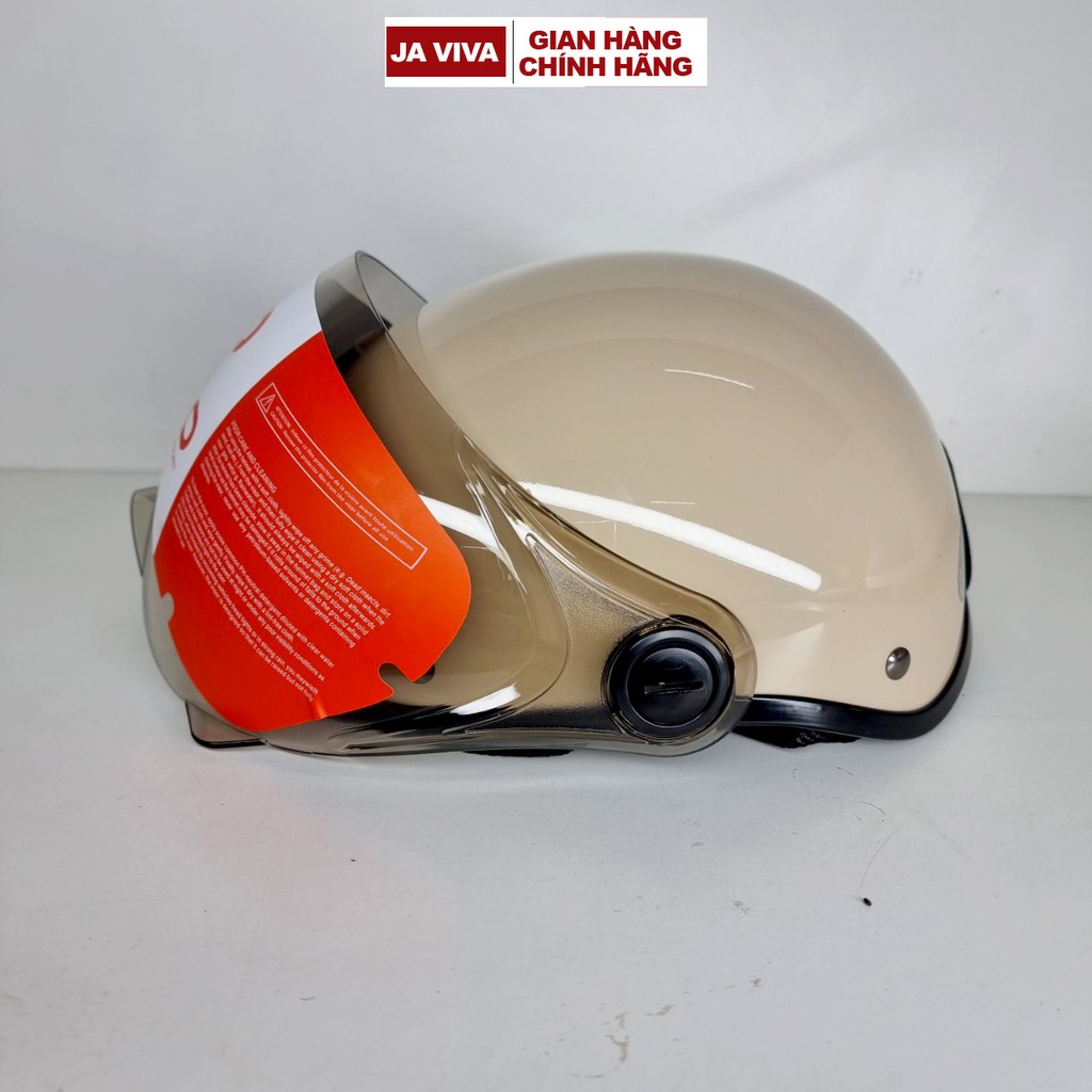 Mũ bảo hiểm nữ nửa, nón bảo hiểm chính hãng GRO có kính ngắn, size 54-58cm, nhiều màu