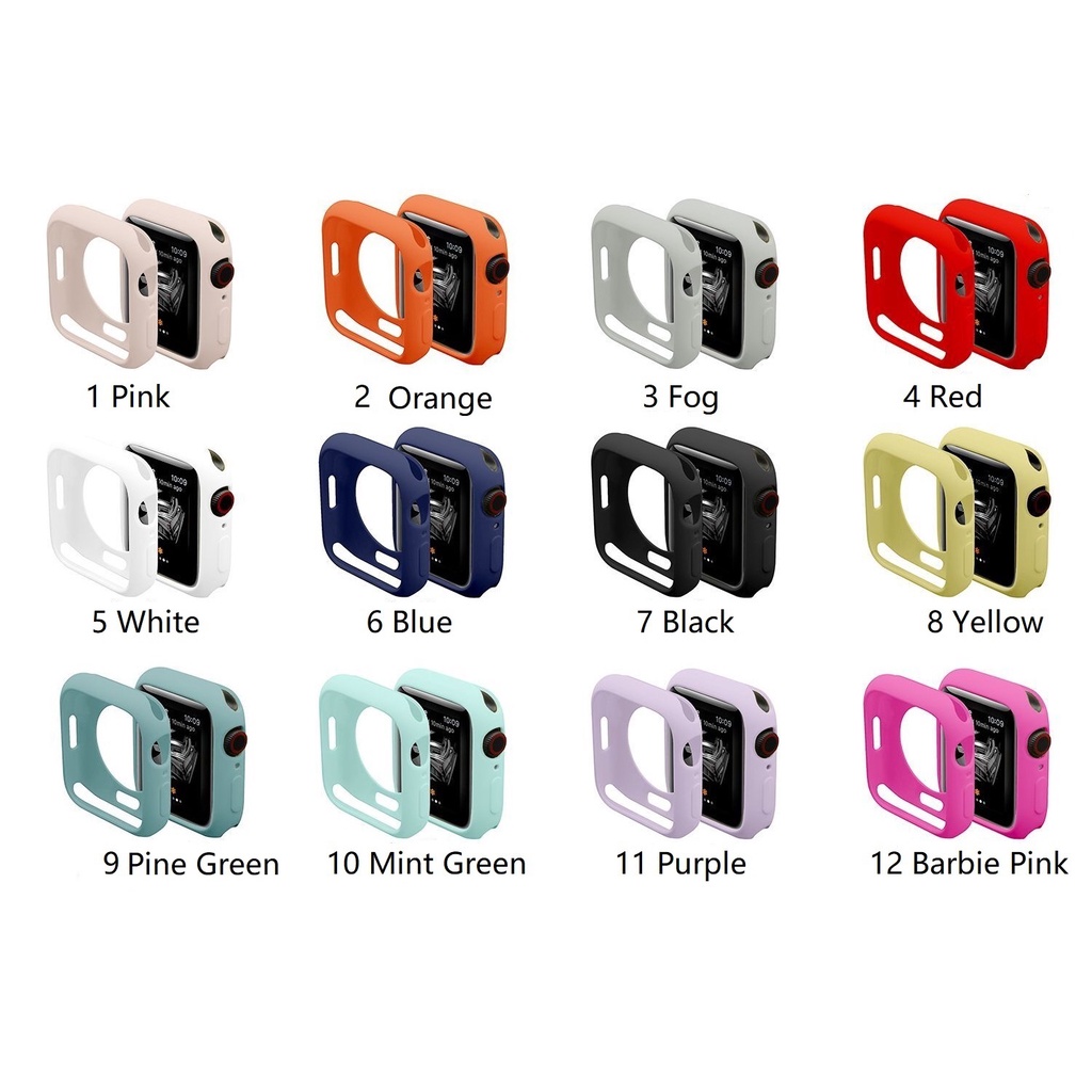 Ốp Bảo Vệ Bằng Silicone Mềm Nhiều Màu Cho Apple Watch 45mm 41mm 44mm 40mm 42mm 38mm Series 8 / 7 / SE / 6 / 5 / 4 / 3 / 2 / 1
