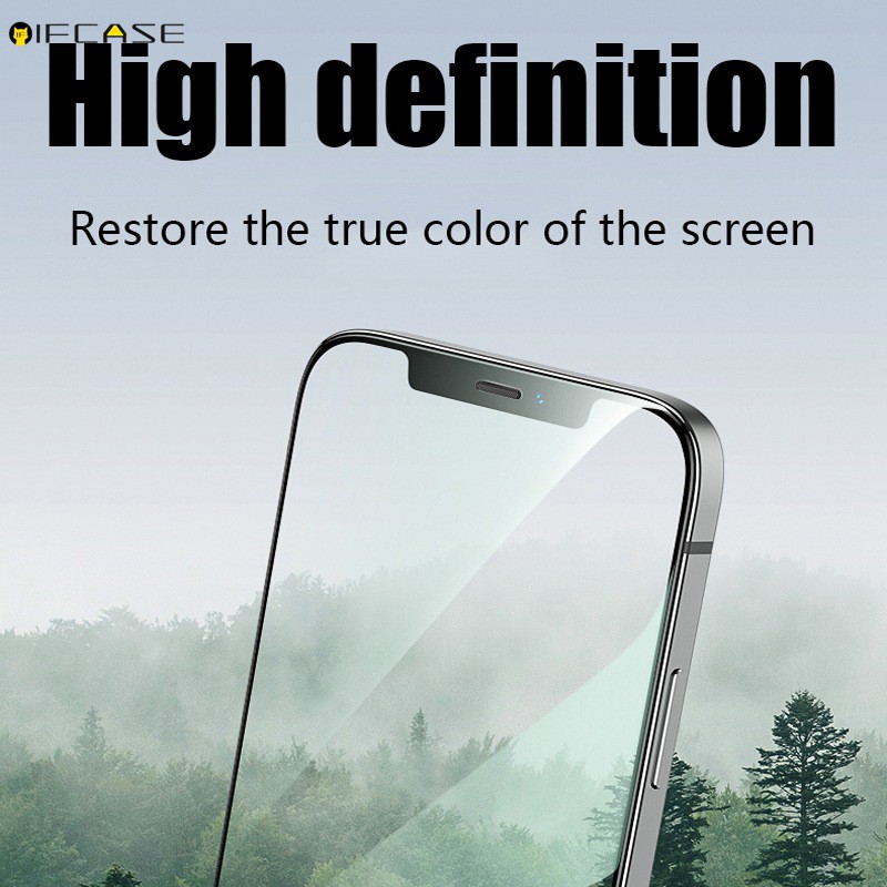 Kính cường lực dán keo bảo vệ toàn màn hình thích hợp cho iPhone 12 Mini 12 11 Pro Max XS Max XR X 7 8 6 6s Plus