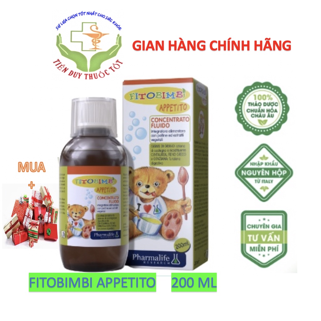 Fitobimbi Appetito - Siro Ăn Ngon 3 Tác Động Từ Thảo Dược Chuẩn Hóa Châu Âu giúp trẻ ăn ngon miệng, tăng cường tiêu hóa