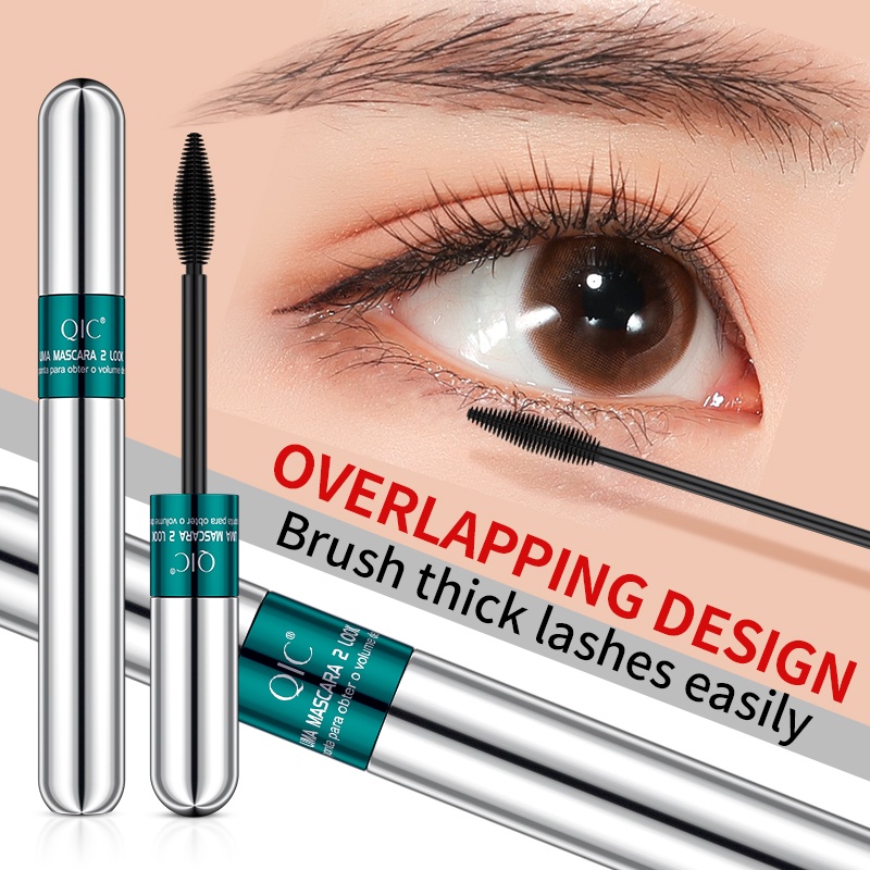 Mascara Sợi Tơ 4D Màu Đen Hai Đầu 2 Trong 1 Chống Thấm Nước Chuốt Mi Cong Dày Và Dài Hơn
